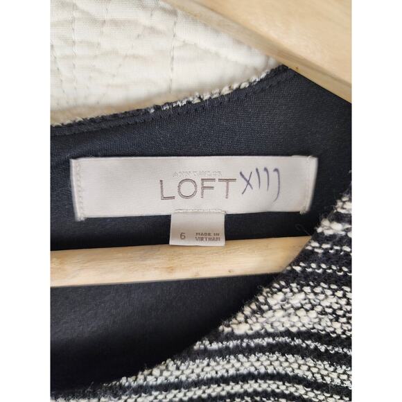 Ann Taylor LOFT Womens Tweed Striped Dress Size 6 90s - Picture 2 of 4